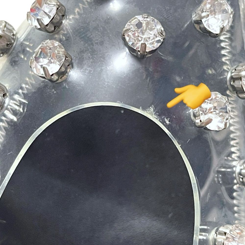 NWT ZARA Clear Vinyl Rhinestone Embellishments Pointed Toe Kitten Heels 37 - Picture 7 of 12